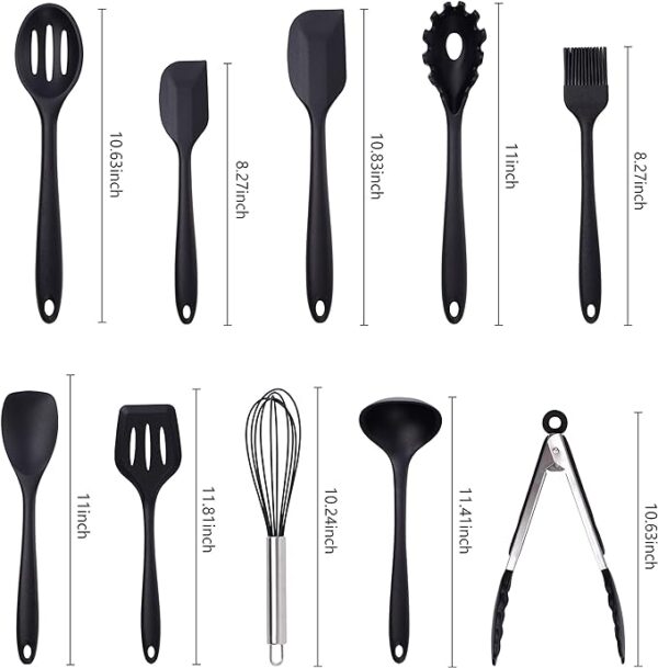 10 Piece Silicone Kitchen Set with Plastic Handle - Image 2