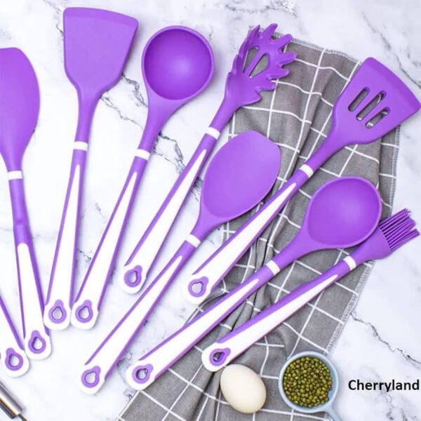 12 Piece Silicone Kitchen Set with Plastic Handle - Image 3