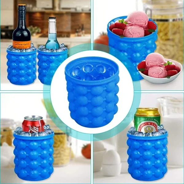 Silicon Ice Cube Maker - 2 in 1 - Ice Maker and Basket - Image 2